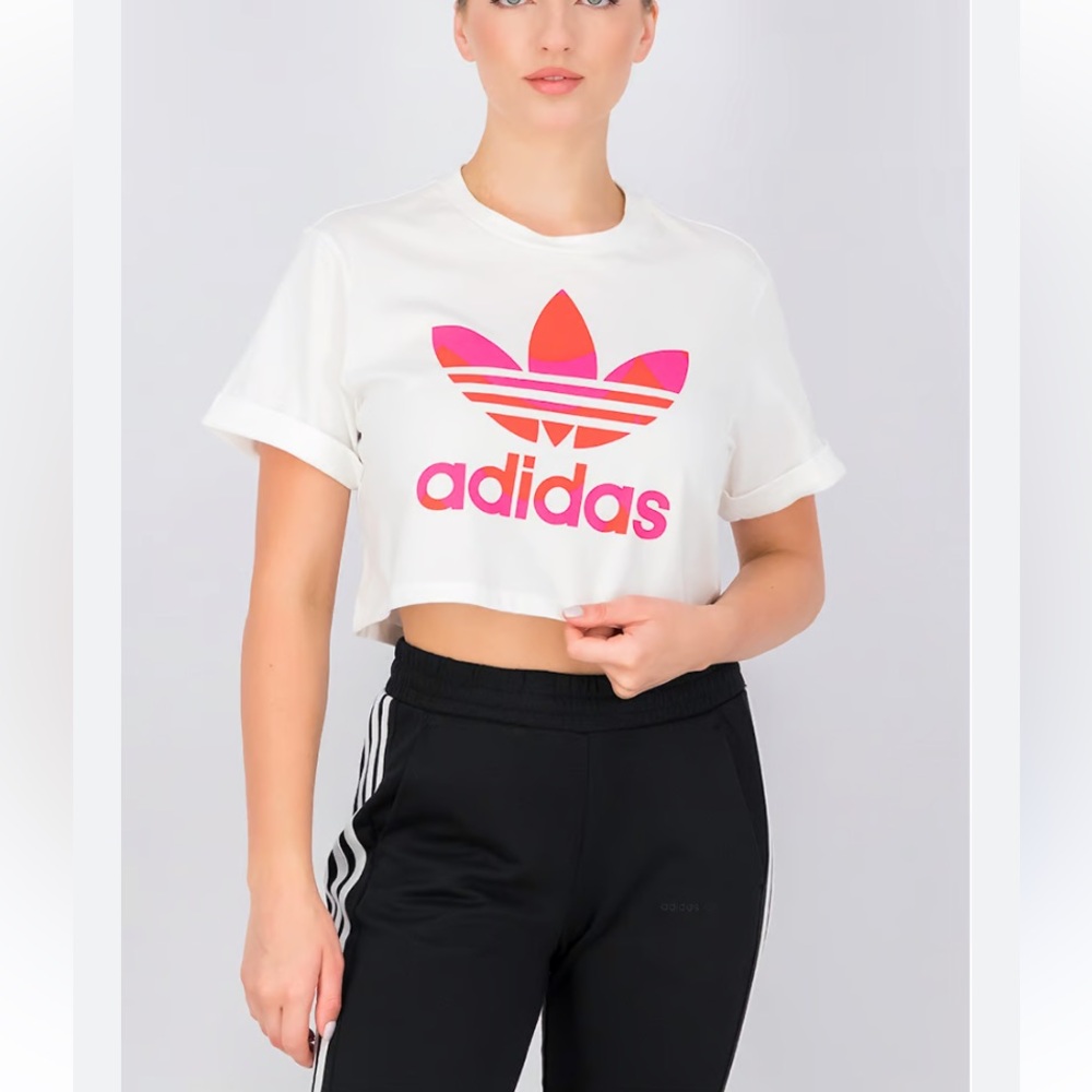 ADIDAS Originals Women's Marimekko Cropped Tee with Trefoil Print XXXL
